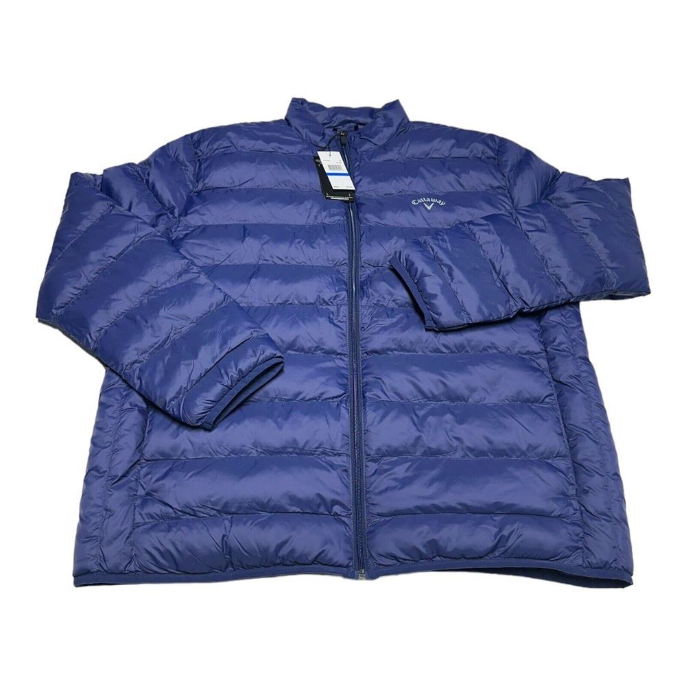 NWT Men's Callaway Full Zip‎ LightWeight Puffer Peacoat Jacket Navy Blue Size XL